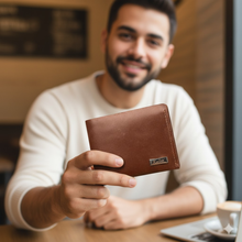 Load image into Gallery viewer, Personalized Handmade Genuine Leather Name Wallet for Men, Perfume &amp; Teddy Bear Combo| Birthday &amp; Anniversary Gift for Boyfriend | Anniversary
