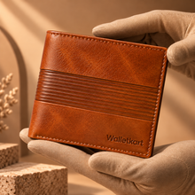 Load image into Gallery viewer, Genuine Leather RFID Blocking Bi-Fold Wallet for Men – 7 Card Slots, 1 ID Window, 2 Cash Compartments, Open Closure (STYLE ID #15)
