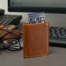 Load image into Gallery viewer, Elegant Genuine Leather Men's Metal Card Holder – Perfect for Professionals (STYLE ID #26)
