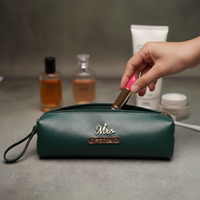 Load image into Gallery viewer, Perfect Gift for corporate &amp; Office – Customized Leather Pouch with Name &amp; Charm

