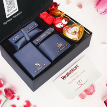 Load image into Gallery viewer, Valentine Love Box For Boyfriend Husband – Personalised Men's Wallet, Passport Cover, Eyewear Case, Keychain, Teddy, Rose &amp; Chocolates
