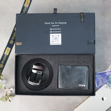 Load image into Gallery viewer, Customised Name Engraved Handcrafted Genuine Leather Wallet with Belt | Customized 2-in-1 Gift Set for Men – Perfect for All Occasions  (STYLE ID #23)
