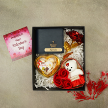 Load image into Gallery viewer, Valentine’s Day Personalized Gift Set for Him – Wallet, Chocolate, Teddy &amp; Rose
