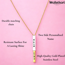 Load image into Gallery viewer, Customized Name 3D Vertical Cuboid Metal Double Bar Pendant for Men and Women
