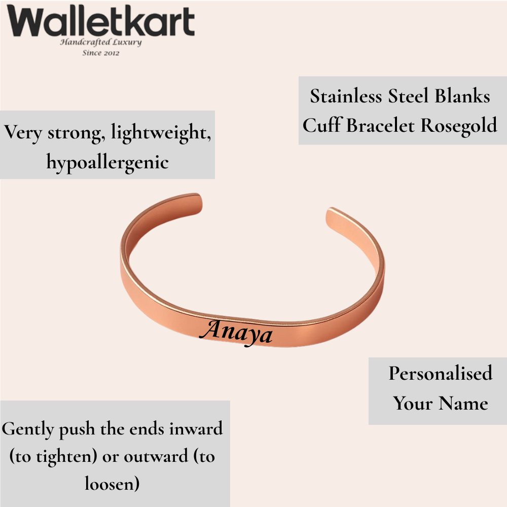Customized Name Bracelet For Man & Women (Rose Gold Colour)