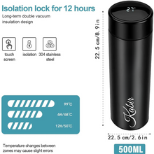 Load image into Gallery viewer, Personalized Black Smart Temperature Water Bottle
