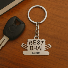 Load image into Gallery viewer, Personalized  Leather Name Wallet Keychain Rakhi ( 3 in 1 Combo) Option for Your Brother
