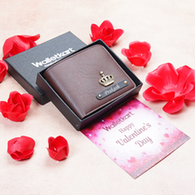 Load image into Gallery viewer, Romantic Valentine for Boyfriend Husband – Personalized Men's Wallet with Name &amp; Charm
