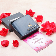 Load image into Gallery viewer, Romantic Valentine for Boyfriend Husband – Personalized Men's Wallet with Name &amp; Charm
