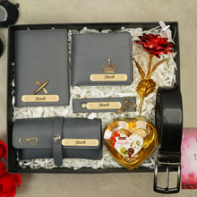 Load image into Gallery viewer, A Tale of Love: Personalised Valentine Gift Set For Him With Name &amp; Charm
