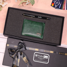 Load image into Gallery viewer, Stylish Handcrafted Leather Wallet and Pen Combo | Premium Personalized Gift Combo for your Loved one&#39;s
