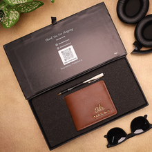 Load image into Gallery viewer, Premium 2-in-1 Gift – Custom Leather Wallet and Pen Combo
