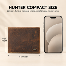 Load image into Gallery viewer, Hunter Genuine Leather Bifold Wallet for Men | 5 Card Slots, ID Window &amp; Cash Compartment (STYLE ID #19)
