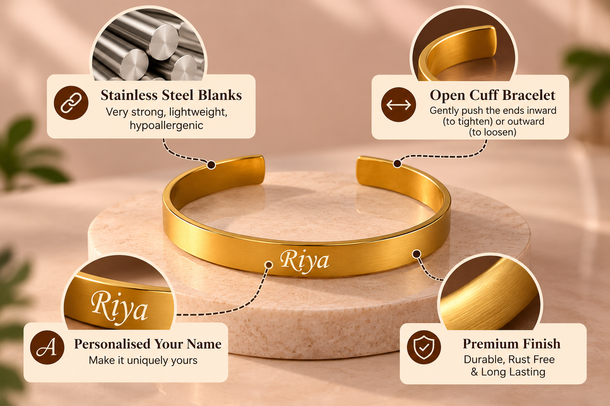 Personalised Detail in a Classic Open Cuff