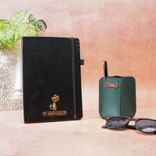 Load image into Gallery viewer, Customised Leather  Diary,Pen &amp; Pen Holder | Customized with Name &amp; Charm
