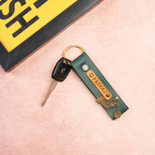 Load image into Gallery viewer, Personalized Leather Keychain Name Emboss On Leather Strip
