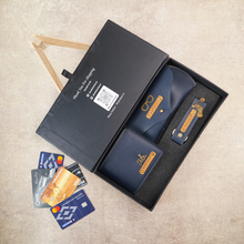 Load image into Gallery viewer, Personalized Leather Men's Wallet,Eyewear Case,Keychain Emboss Leather StripWith Name and Charm | Customised 3 In 1 Gift Combo For Boyfriend Husband &amp; Father On Birthday and Anniversary
