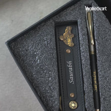 Load and play video in Gallery viewer, Name Engraved Wallet, Pen, Keychain &amp; Bottle for Men | 4-in-1 Gift Combo
