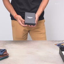 Load and play video in Gallery viewer, Personalized Leather travel Card Holder | Perfect for Him &amp; Her
