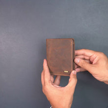 Load and play video in Gallery viewer, Hunter Genuine Leather Vertical Wallet for Men | Tall Wallet with 6 Card Slots &amp; Cash Compartmentt (STYLE ID #25)
