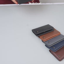 Load and play video in Gallery viewer, ORVIK Signature Edition Vegan Leather Bi-Fold Card Holder Men &amp; Women – 4 Card Slots, Button Closure, Ultra-Slim (Style ID #46)
