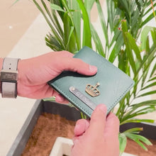 Load and play video in Gallery viewer, Personalised Leather Men's Wallet with Name &amp; Charm, Perfect Gift option for boyfriend &amp; Husband
