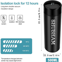 Load image into Gallery viewer, Personalized Black Smart Temperature Water Bottle
