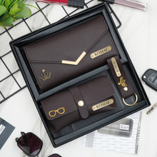 Load image into Gallery viewer, Personalised Women&#39;s Clutch, Keychain &amp; Eyewear Case with Name &amp; Charm
