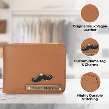 Load image into Gallery viewer, Personalized Men&#39;s Wallet with Name &amp; Charm
