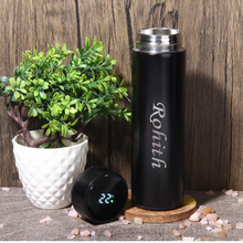 Load image into Gallery viewer, Personalized Black Smart Temperature Water Bottle
