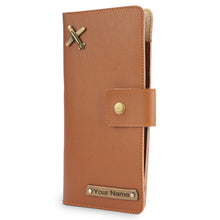 Load image into Gallery viewer, Personalized Leather Name Clutch &amp; Travel Wallet Combo for Women
