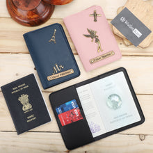 Load image into Gallery viewer, Personalized Passport Cover Couple Combo with Name &amp; Charm
