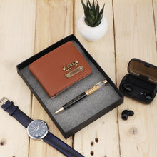 Load image into Gallery viewer, Personalized Men&#39;s Wallet &amp; Pen with Name &amp; Charm
