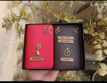 Load image into Gallery viewer, Personalized Passport Cover Couple Combo with Name &amp; Charm
